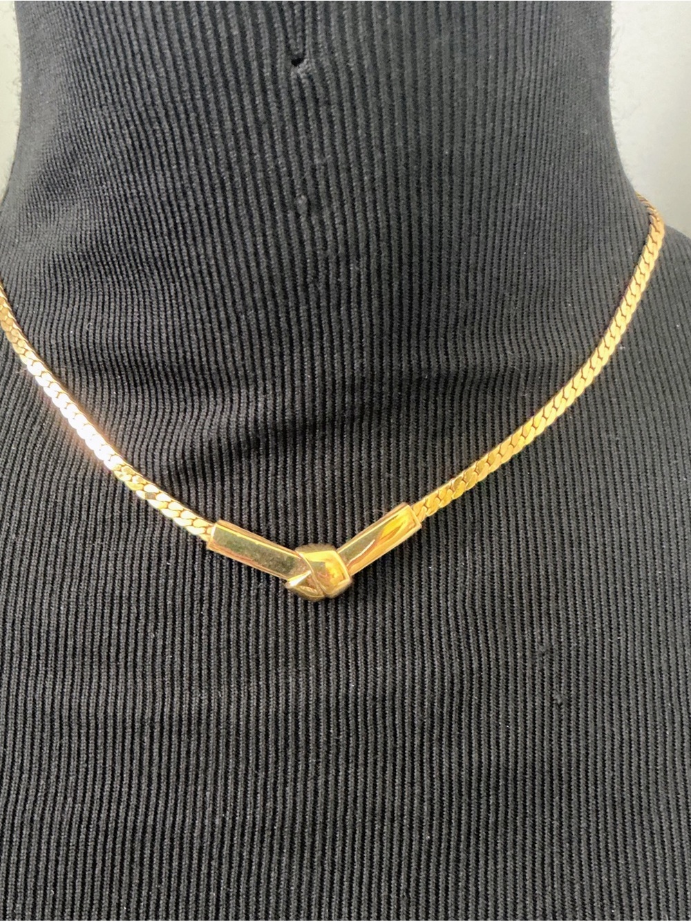 MONET Vintage Gold Tone V-Link Chain Necklace